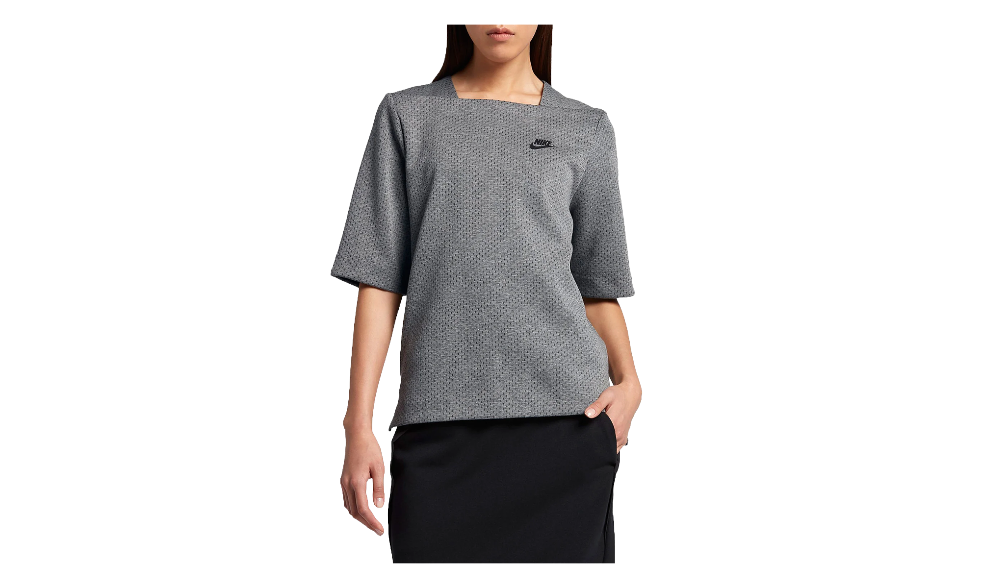Sportswear Tech Fleece Top WMNS"Carbon Heather/ Black" 833450 091