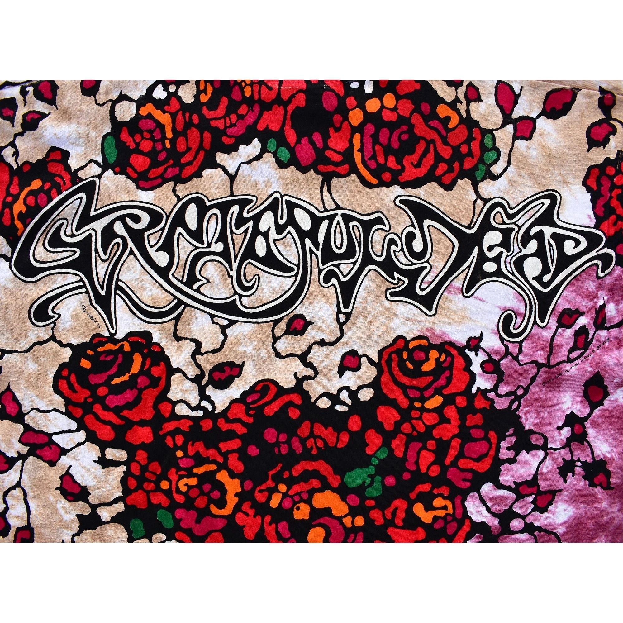 1992 Grateful Dead Brockum GDM Bertha Roses Tie Dye T-Shirt, Size XL