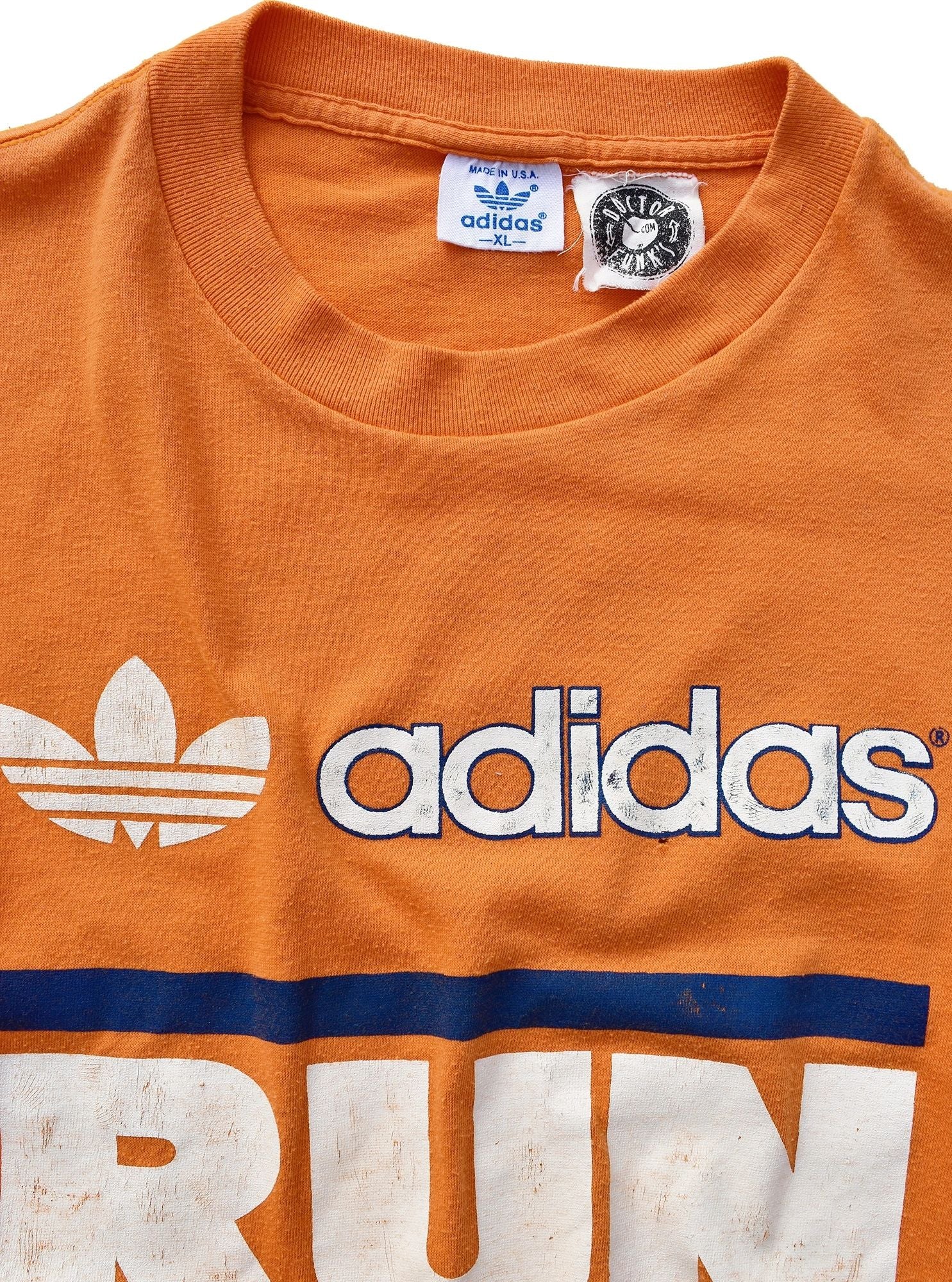 1/1 Adidas Run DMC "My Adidas" White/Blue Tag Made in USA T-Shirt, Size XL