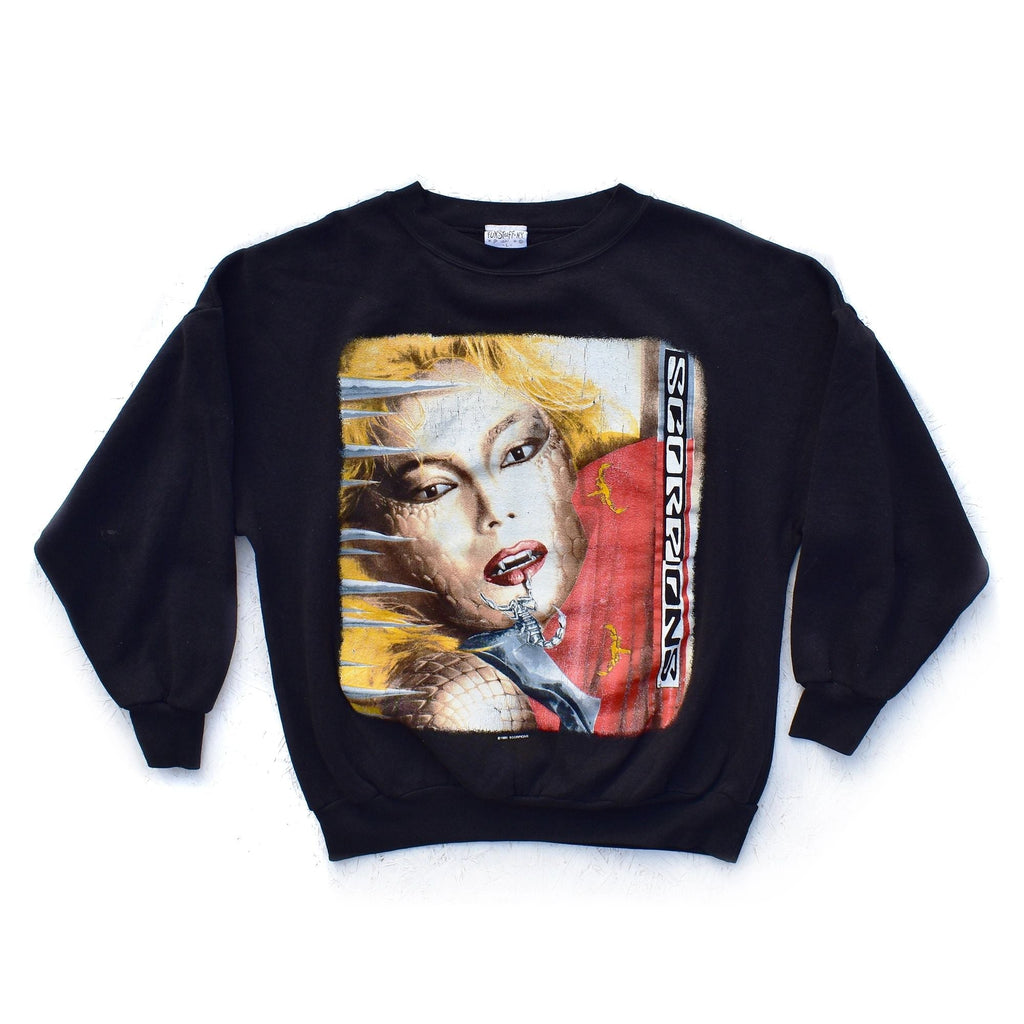 1990-1991 Scorpions Crazy World Tour Crew Sweatshirt Size Large