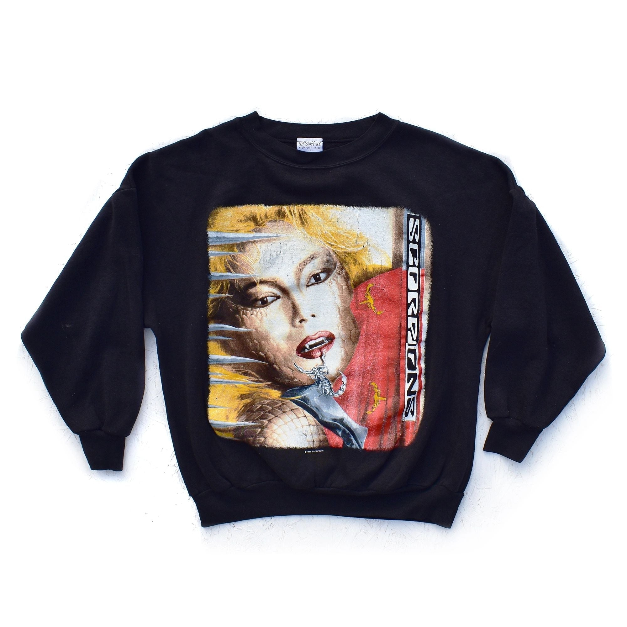 1990-1991 Scorpions Crazy World Tour Crew Sweatshirt Size Large
