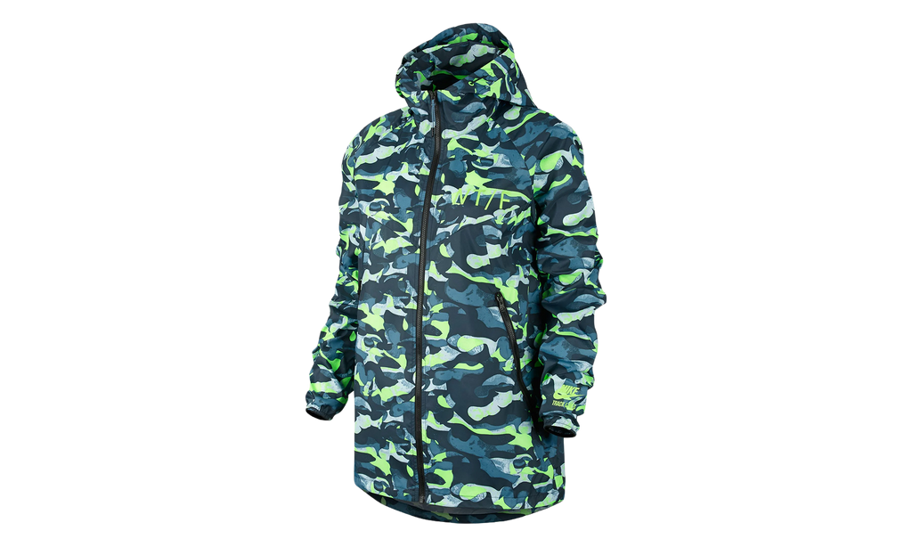Tech Fleece Camo Windrunner Jacket WMNS"Stratus Blue/ Ghost Green" 687611 482