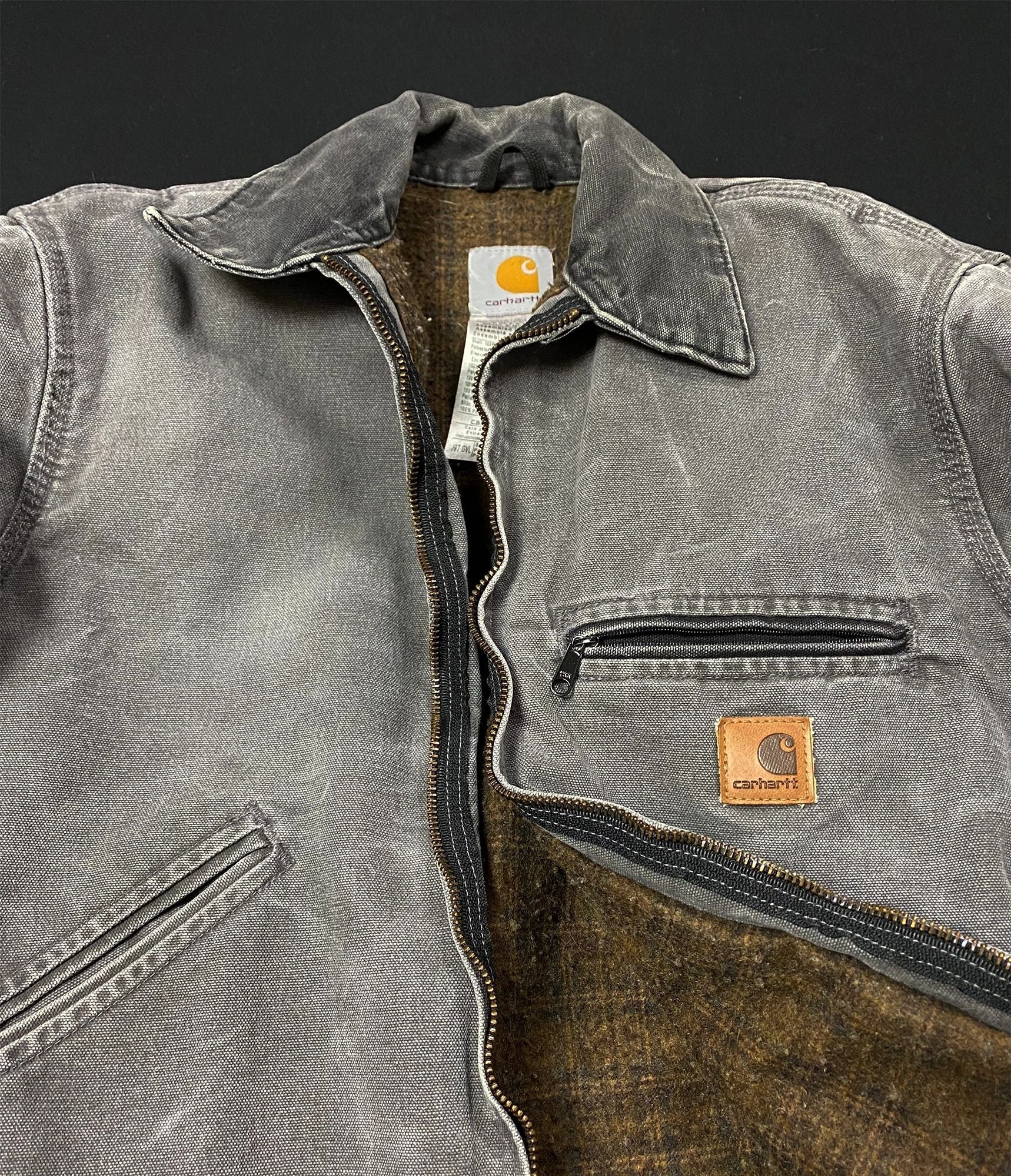 Carhartt Gravel Gray Faded Detroit Work Jacket Size Small