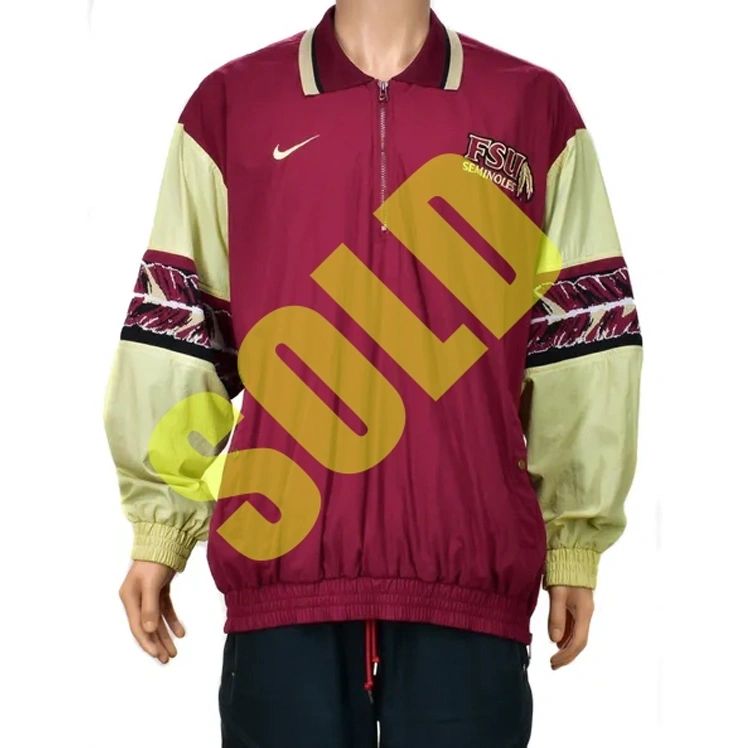 Florida State Seminoles Nike FSU 90s Pullover Zip Jacket Size Large