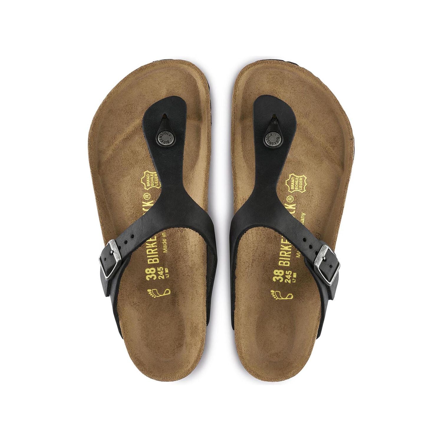 Gizeh Oiled Leather Sandal in Black