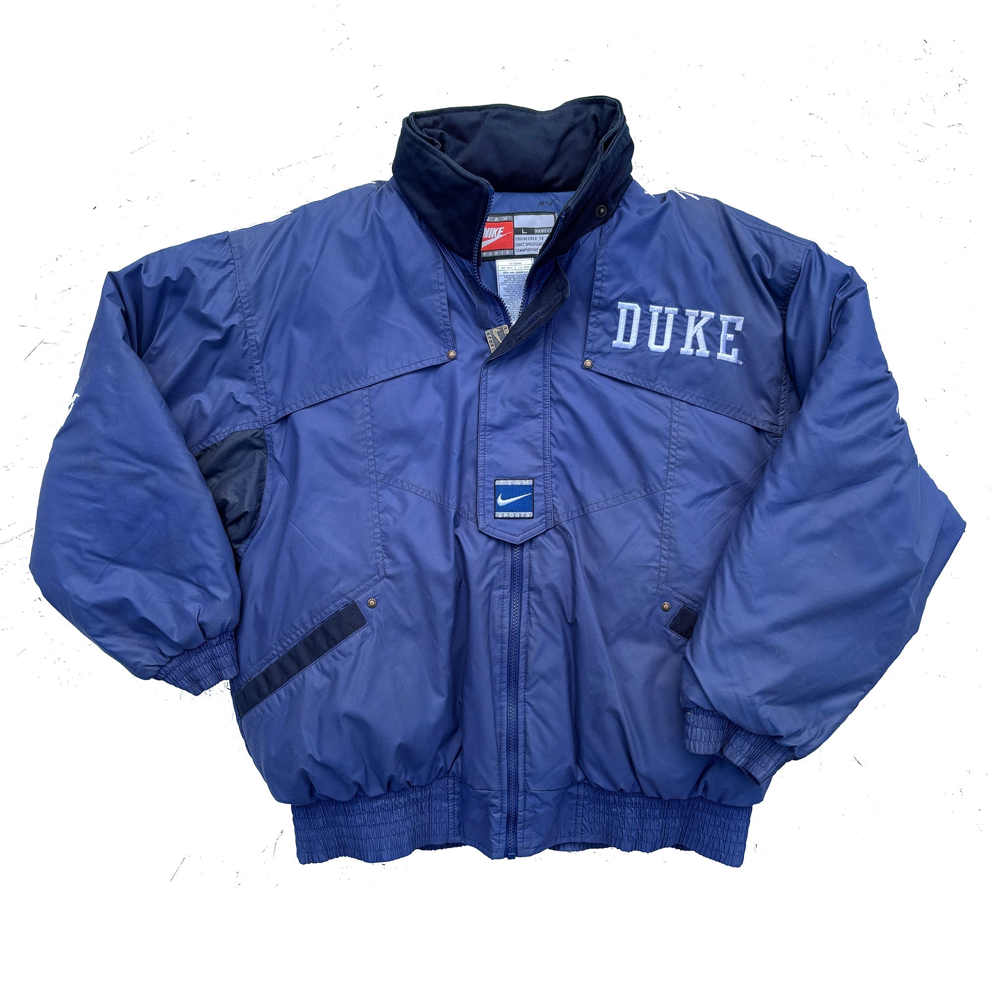 Duke Blue Devils Nike Duck Down Puffer Y2K Team Jacket Size Large