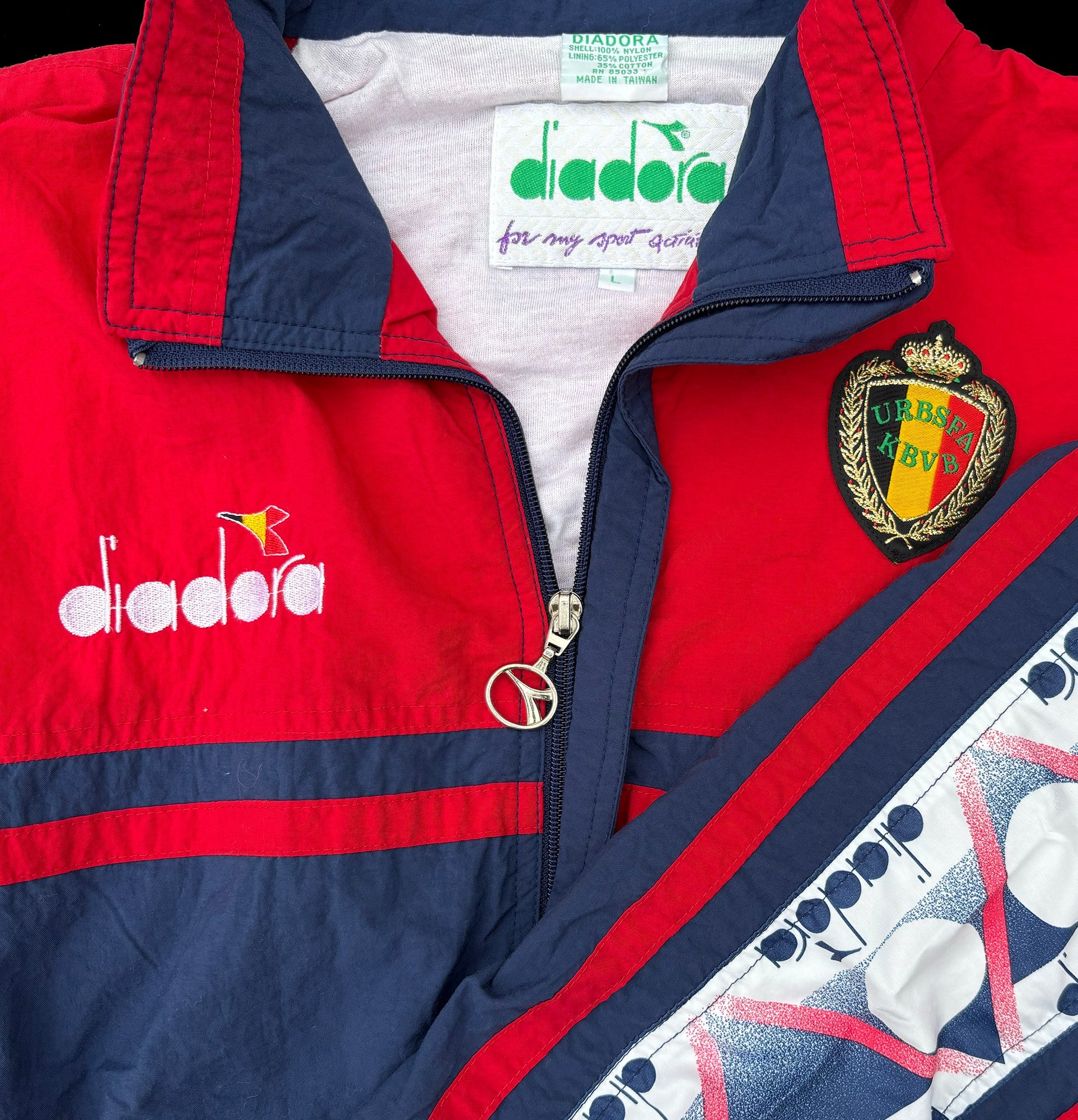 Belgium 1994 Authentic Diadora Soccer Warm-Up Jacket