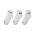Everyday Plus Cushioned Ankle 3 Pack Sock - White/Multi