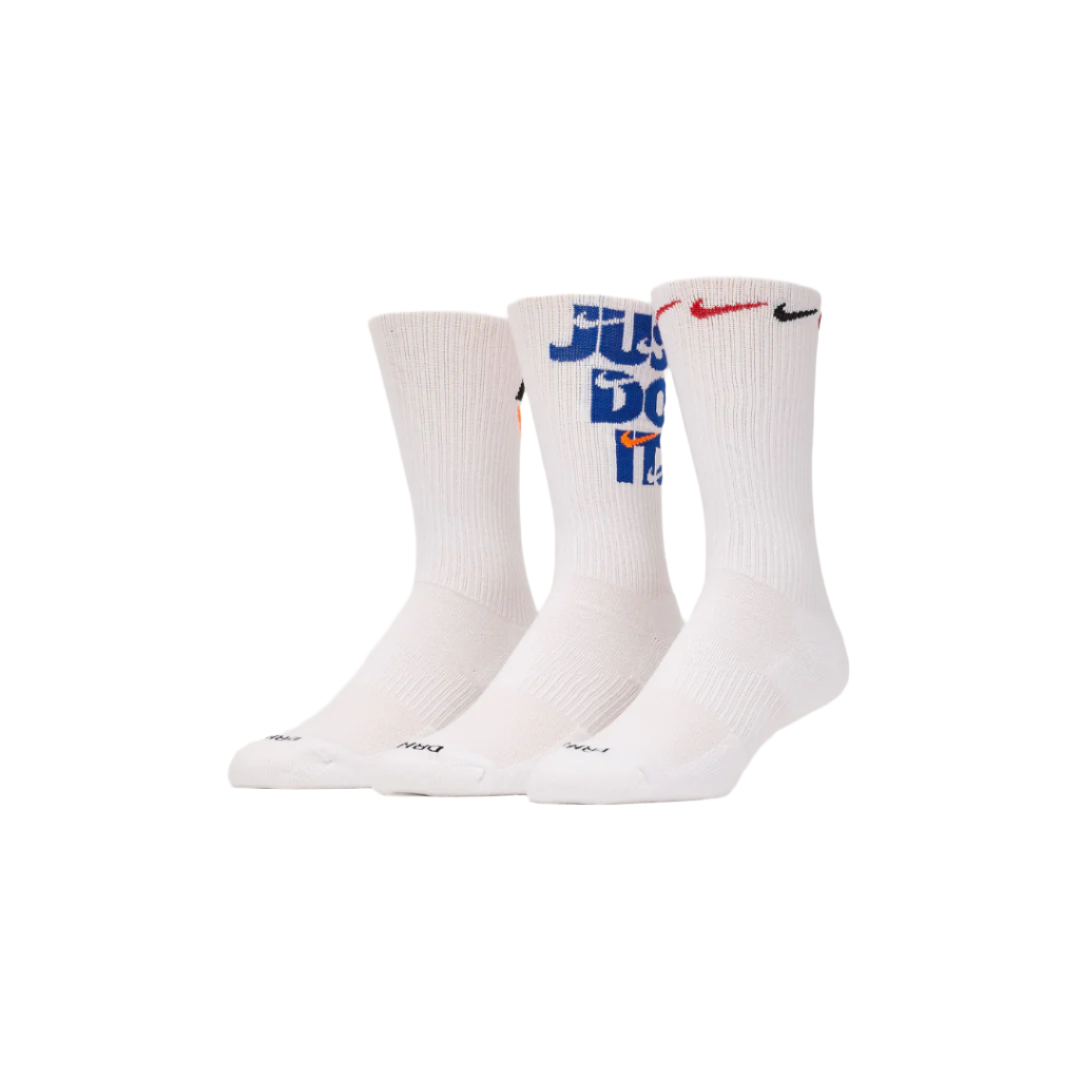 Everyday Plus Cushioned Crew 3 Pack Sock - White/Multi