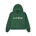 Purple Heavyweight Fleece Hoodie - Green