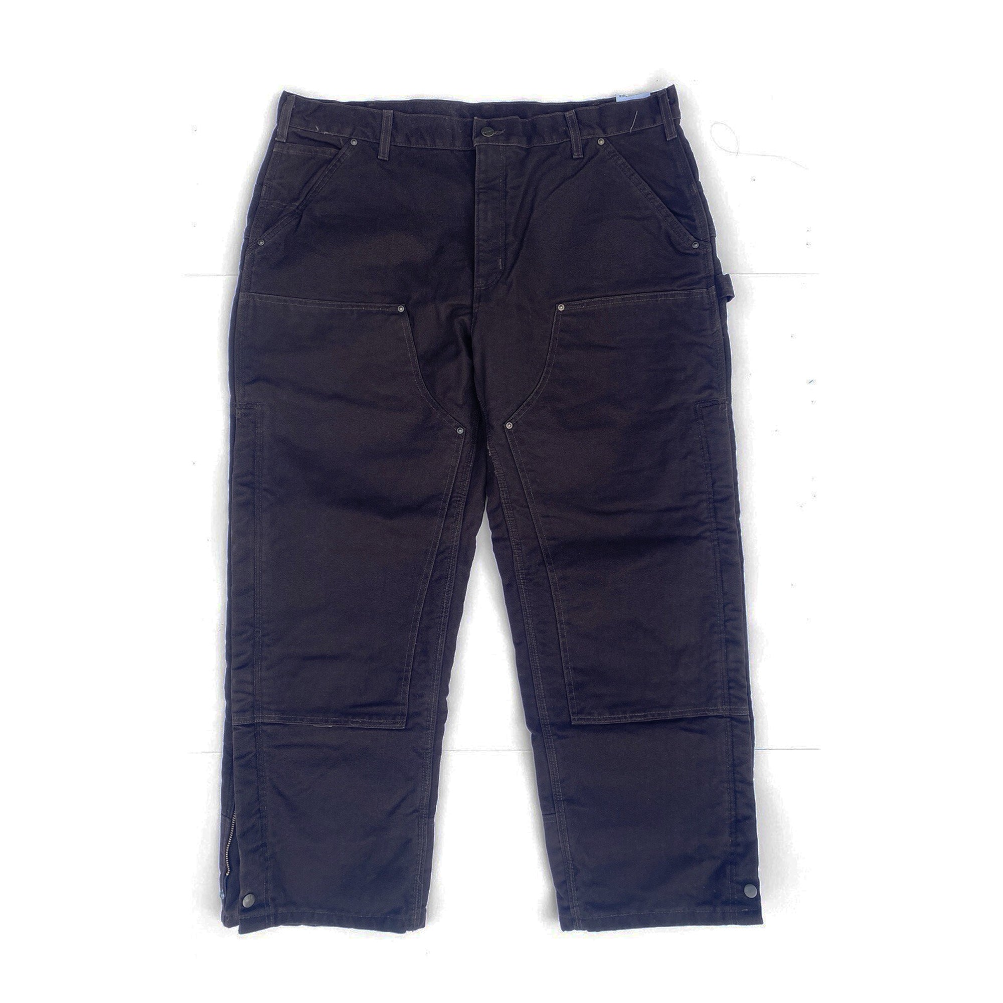 Carhartt Double Front Quilt Lined Sandstone Waist Overall Zip Pants NEW