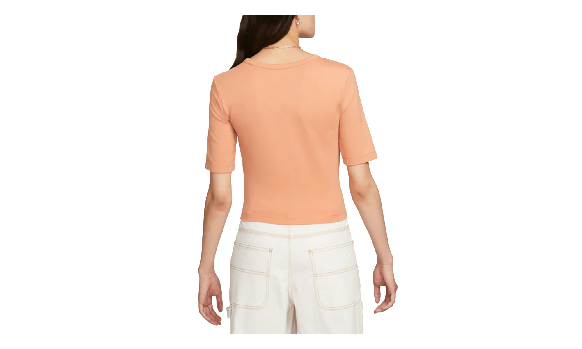 NSW Essential Cut-out Swoosh Logo Tee WMNS"Amber Brown/ Sail" FB8282 225