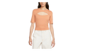 NSW Essential Cut-out Swoosh Logo Tee WMNS"Amber Brown/ Sail" FB8282 225