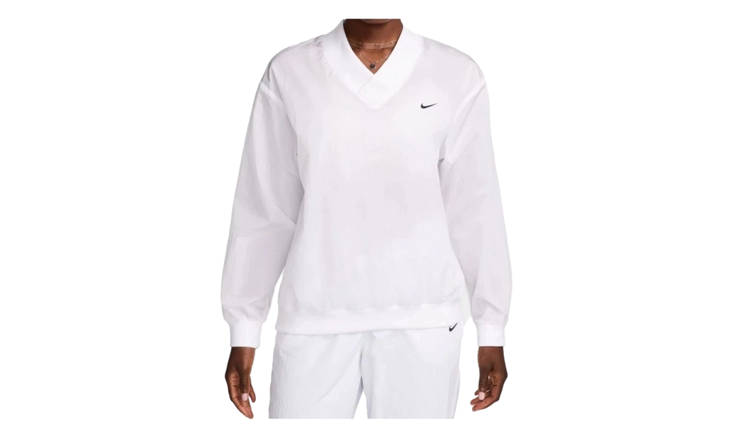 Sportswear Essential Loose UV Woven Long-Sleeve V-Neck WMNS"White" FV7649 100