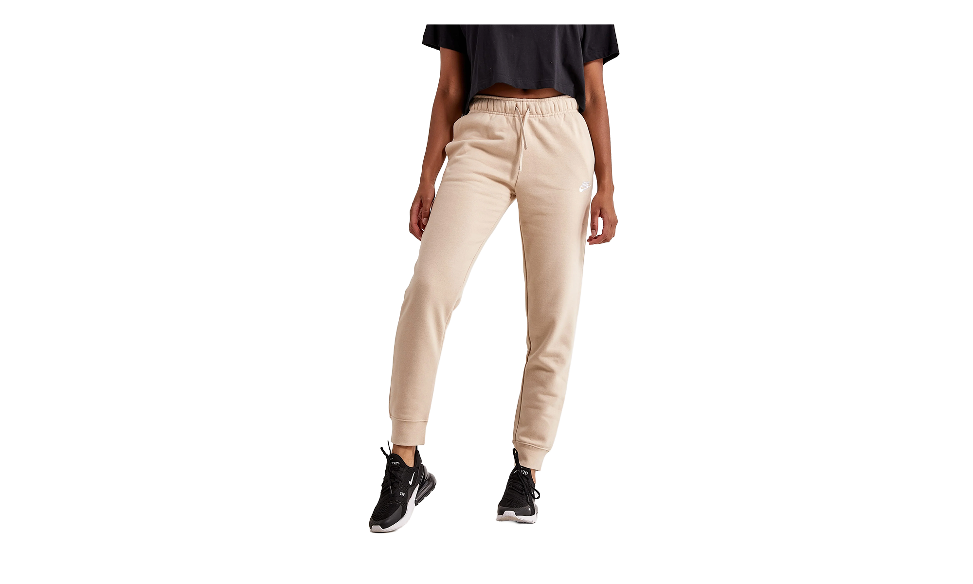 NSW Club Fleece Mid-Rise Joggers WMNS"Sand Drift/ White" DQ5191 126