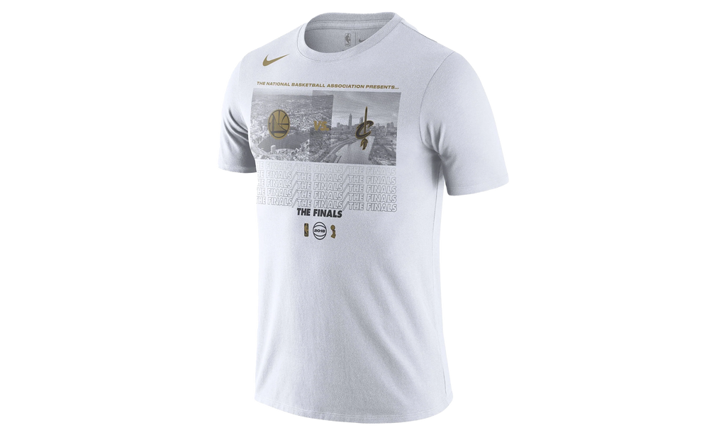 NBA GSW vs. Clev Cavaliers 2018 NBA Finals Bound Dueling Team Matchup T-Shirt WMNS"White" GSW CLEV FINALS2018